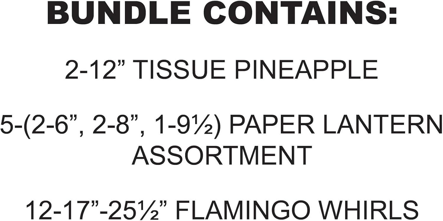 image:imageBeistle Luau Party Dcor Bundle Tissue Pineapple Centerpieces Colorful Paper Lanterns amp Flamingo Hanging Whirls Summer Decorations for Tropical Events Pool Parties amp BeachThemed Celebrations
