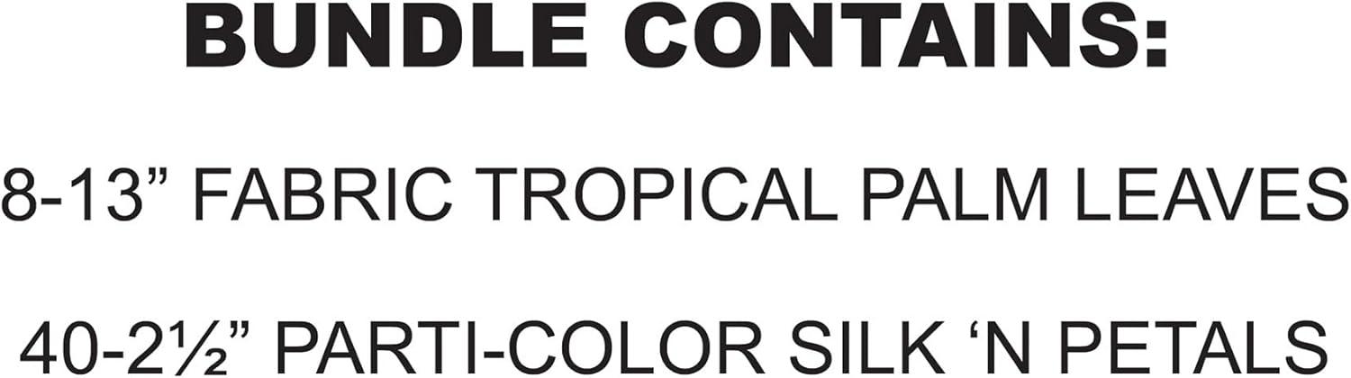 image:imageBeistle Tropical Dcor Bundle  Fabric Artificial Palm Leaves amp Multicolor Silk Petals IslandThemed Decorations for Hawaiian Luaus Safari Jungle Summer Parties Beach Events amp Tiki Celebrations