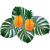 Beistle Tropical Décor Bundle – 2 Tissue Pineapple Centerpieces and 4 Fabric Monstera Palm Leaves, Vibrant Luau Party Decorations for Summer Events, Tiki Themes, Beach Parties & Island Celebrations