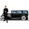 Beistle Gangster Car Stand-Up, Large 1920s Decade Cardboard Decoration, Photo Prop Backdrop for Roaring 20s and Great Gatsby Parties, Proms and Events, 3’ 6.25” x 10’