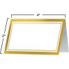 Beistle Gold Border Place Cards – 50 Pack, Folded Table Name Cards with White Center & Metallic Frame, Printed Cardstock Seating Markers for Weddings, Formal Events, Banquets & Celebrations, 2″ x 4″