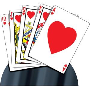 Beistle Casino Royal Flush Stand Up Decoration – 4.25′ – White and Red