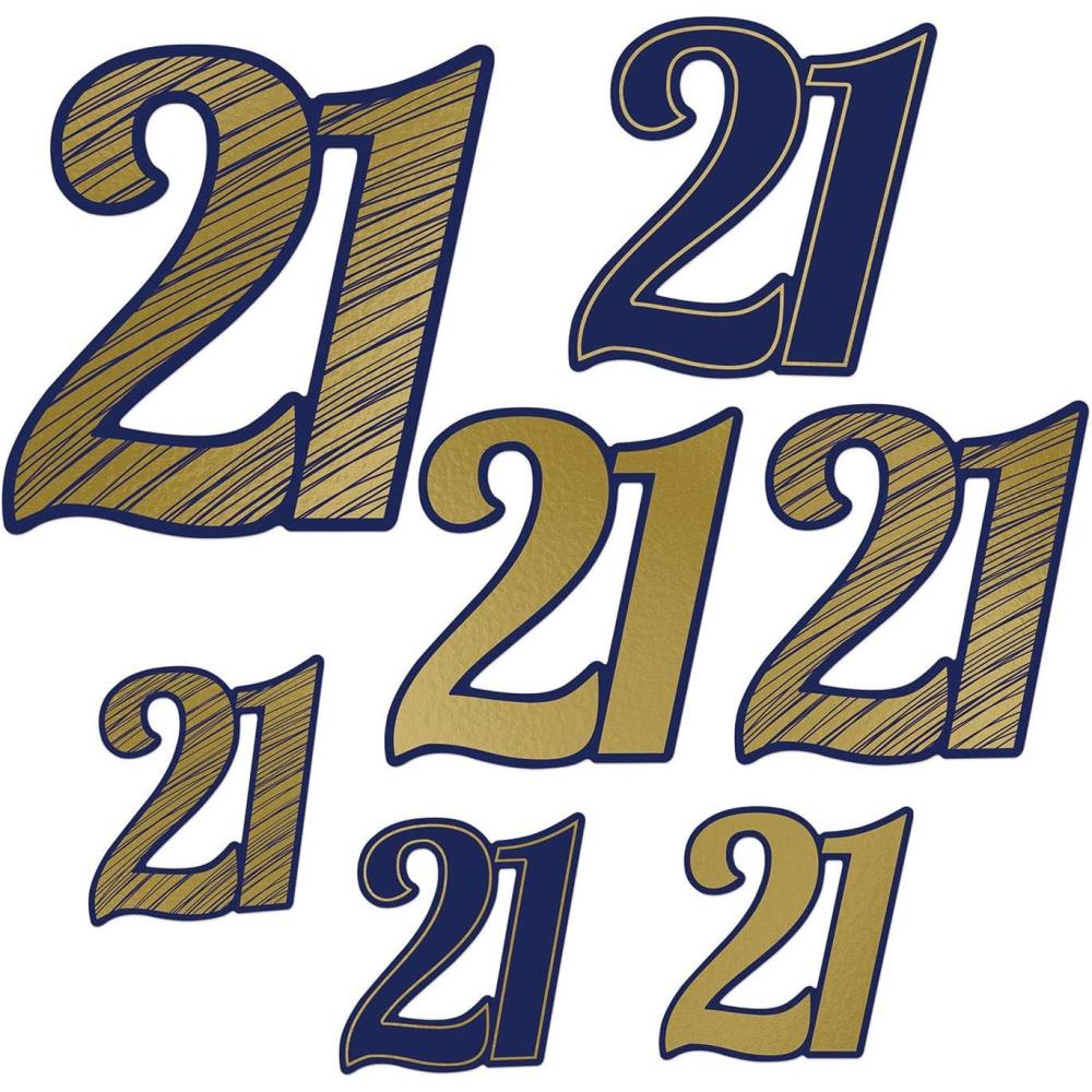 image:imageBeistle 21st Birthday Decorations for Boy Assorted 21st Birthday Printed Cutouts 575 Inch 8 Inch 11 Inch Pack of 84