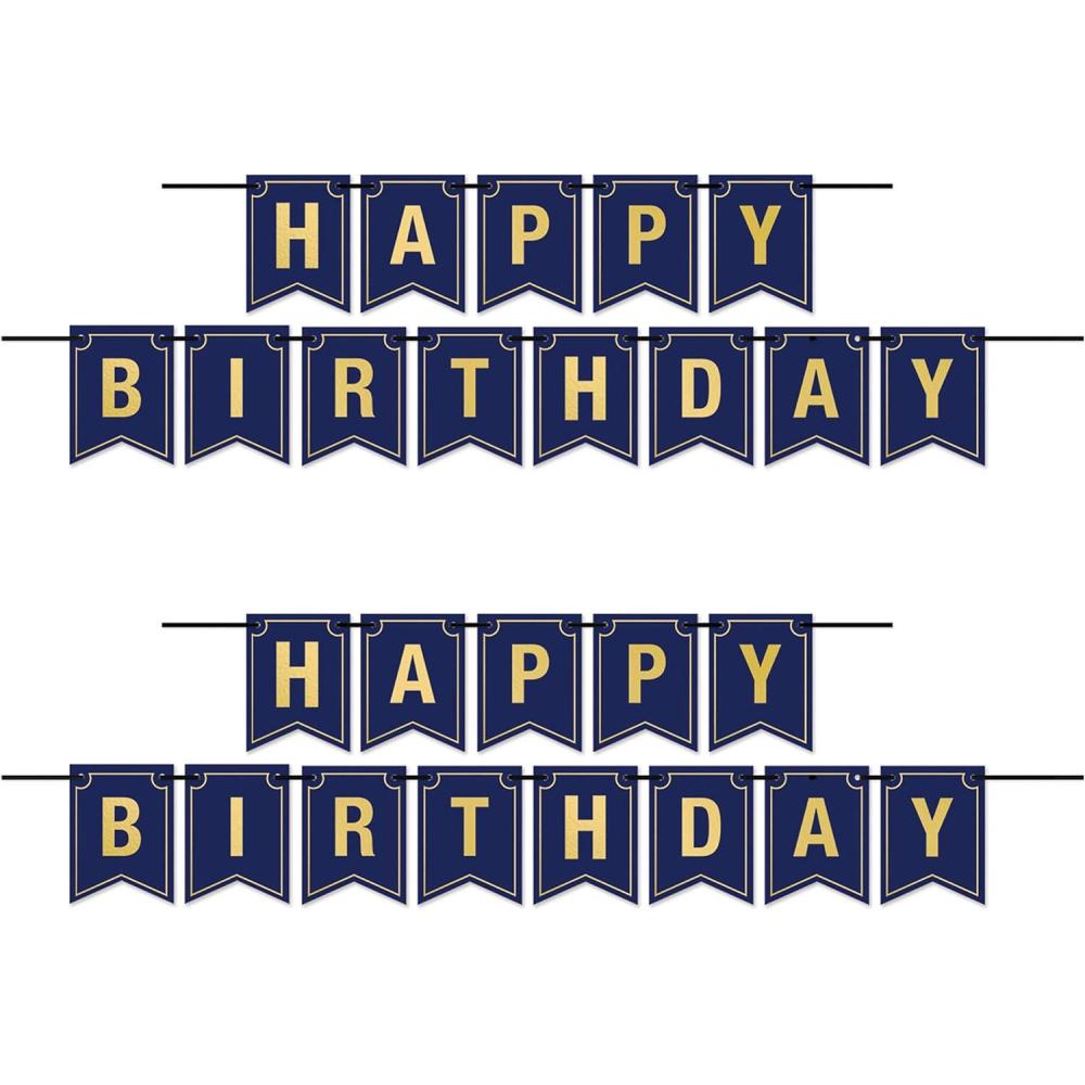 image:imageFoil Happy Birthday Streamers 2 Piece Hanging Celebration Banners