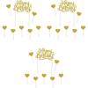 Beistle , 3 Piece Glittered Happy Birthday Cake Toppers, 8.25″
