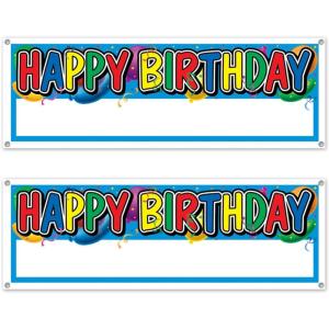 Beistle , 2 Piece Happy Birthday Sign Banners, 5′ x 21″