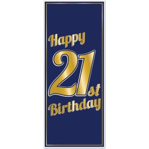 Beistle 21st Birthday Decorations for Boy, 21st Birthday Door Cover 30 Inch x 5 Feet, Pack of 12