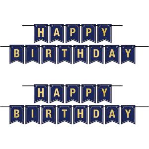 Foil Happy Birthday Streamers 2 Piece Hanging Celebration Banners