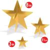 Beistle 3-D Foil Star Centerpieces – 6 Gold & Silver Metallic Table Decorations for Milestone Birthday Parties, Award Nights, New Year’s Eve, Graduations, Event Displays & Photo Props, 3”, 5.5” & 8”