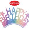 Beistle Glittered Happy Birthday Headbands – 2 Pack, Rainbow Glitter “Happy Birthday” Letters with Stars, Sparkling Party Wear for Birthday Parties, Celebrations, Photo Booth Prop & Festive Dress-Up