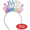 Beistle Glittered Happy Birthday Headbands – 2 Pack, Rainbow Glitter “Happy Birthday” Letters with Stars, Sparkling Party Wear for Birthday Parties, Celebrations, Photo Booth Prop & Festive Dress-Up