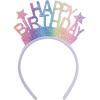 Beistle Glittered Happy Birthday Headbands – 2 Pack, Rainbow Glitter “Happy Birthday” Letters with Stars, Sparkling Party Wear for Birthday Parties, Celebrations, Photo Booth Prop & Festive Dress-Up