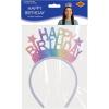 Beistle Glittered Happy Birthday Headbands – 2 Pack, Rainbow Glitter “Happy Birthday” Letters with Stars, Sparkling Party Wear for Birthday Parties, Celebrations, Photo Booth Prop & Festive Dress-Up