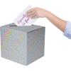 Beistle Prismatic All-Purpose Card Box – Silver Glitter Holder for Cards with Slot Top, Decorative Sparkle Collection Box for Weddings, Showers, Celebrations, Event Displays & Table Décor, 9″ x 9″