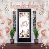 Beistle Rose Gold Birthday Décor Bundle – 12 Metallic Balloon Weights & Script “Happy Birthday” Balloon Streamer, Elegant Modern Celebration Decorations for Chic Parties, Events & Special Occasions