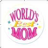 Beistle World’s Best Mom Buttons – 6 Pack, Pink Award Style Button Pins, Metal Pin-Back Badges for Mother’s Day Celebrations, Appreciation Events, Photo Booth Props, and Sentimental Gift Accents, 2”