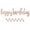 Beistle Rose Gold Birthday Décor Bundle – 12 Metallic Balloon Weights & Script “Happy Birthday” Balloon Streamer, Elegant Modern Celebration Decorations for Chic Parties, Events & Special Occasions