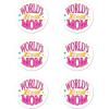 Beistle World’s Best Mom Buttons – 6 Pack, Pink Award Style Button Pins, Metal Pin-Back Badges for Mother’s Day Celebrations, Appreciation Events, Photo Booth Props, and Sentimental Gift Accents, 2”