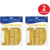 Beistle 2 Piece Elegant Gold Happy 19th Birthday Banners, Bday Party Decorations, Milestone Celebrations