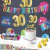 Beistle Happy “30th” Birthday Cake Toppers – 2 Gold Glittered 6″ x 8¼” Decorative Top Pieces with Twelve 1″ x 3½” “30” Picks, Sparkling Dessert Decorations for 30th Birthday Parties & Celebrations