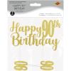 Beistle Happy “90th” Birthday Cake Toppers – 2 Gold Glittered 6″ x 8¼” Decorative Top Pieces with Twelve 1″ x 3½” “90” Picks, Sparkling Dessert Decorations for 90th Birthday Parties & Celebrations