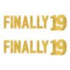 Beistle 2 Piece Elegant Gold Finally 19 Birthday Banners, 7.5” x 3’, Bday Party Decorations, Milestone Celebrations