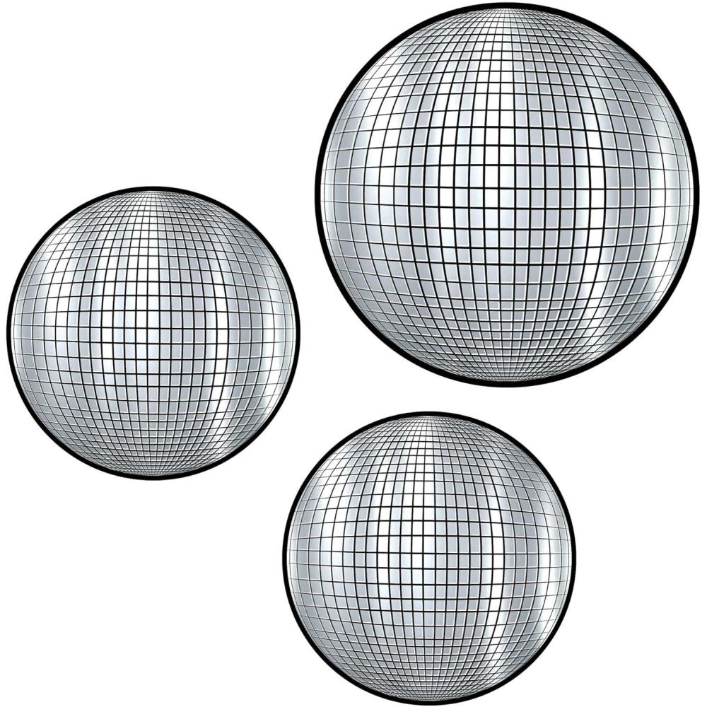 image:imageBeistle Disco Ball Wall Decorations 3 Pack Large Silver Foil Disco Cutouts 1970s Retro Dance Party Dcor for Seventies Themes New Years Eve Celebrations Birthdays amp Photo Backdrops 21 amp 27
