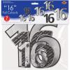 Beistle 16th Birthday Party Supplies Boy, 16th Foil Silver and Black Cutouts Assorted Size 6.5 Inch, 8.75 Inch, 10.75 Inch, Pack 84