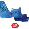 Beistle Blue Metallic Fringe Ceiling Curtain – 1-Ply Shimmer Streamer Decoration with Double-Sided Tape, Hanging Ceiling & Wall Décor for Parties, Banquets, Photo Backdrops & Event Styling, 19½” x 16′