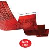 Beistle Red Metallic Fringe Ceiling Curtain – 1-Ply Shimmer Streamer Decoration with Double-Sided Tape, Hanging Ceiling & Wall Décor for Parties, Banquets, Photo Backdrops & Event Styling, 19½” x 16′