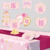 Beistle Sweet 16 Paper Plates – 16 Pack, Pink and Gold Sixteenth Birthday Party Tableware with Polka Dot Design, Round Disposable Dessert and Meal Plates for Milestone Celebrations & Event Tables, 9″