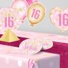 Beistle Sweet Sixteen Paper Plates – 16 Pack, Pink and Gold 16th Birthday Party Tableware, Polka Dot Design, Round Disposable Dessert & Appetizer Plates for Milestone Celebrations & Event Tables, 7″