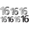 Beistle 16th Birthday Party Supplies Boy, 16th Foil Silver and Black Cutouts Assorted Size 6.5 Inch, 8.75 Inch, 10.75 Inch, Pack 84
