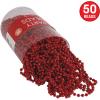 Beistle Red Party Beads – 50 Pack, Bulk Plastic Bead Necklaces, Lightweight Costume Accessories for Mardi Gras, New Year’s Eve, Themed Parties, Stage Styling, Photo Booth Props & Event Décor, 33”