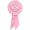 Beistle Best Mom Ever Rosettes – 2 Pack, Pink Award Rosette Pins, Decorative Rosettes with Ribbon Tails for Mother’s Day Celebrations, Appreciation Events, Photo Displays & Décor Accents, 3¼” x 6½”