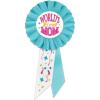 Beistle World’s Best Mom Rosettes – 2 Pack, Blue Award Rosette Pins with Decorative Ribbon Tails for Mother’s Day Celebrations, Appreciation Events, Photo Displays & Décor Accents, 3¼” x 6½”