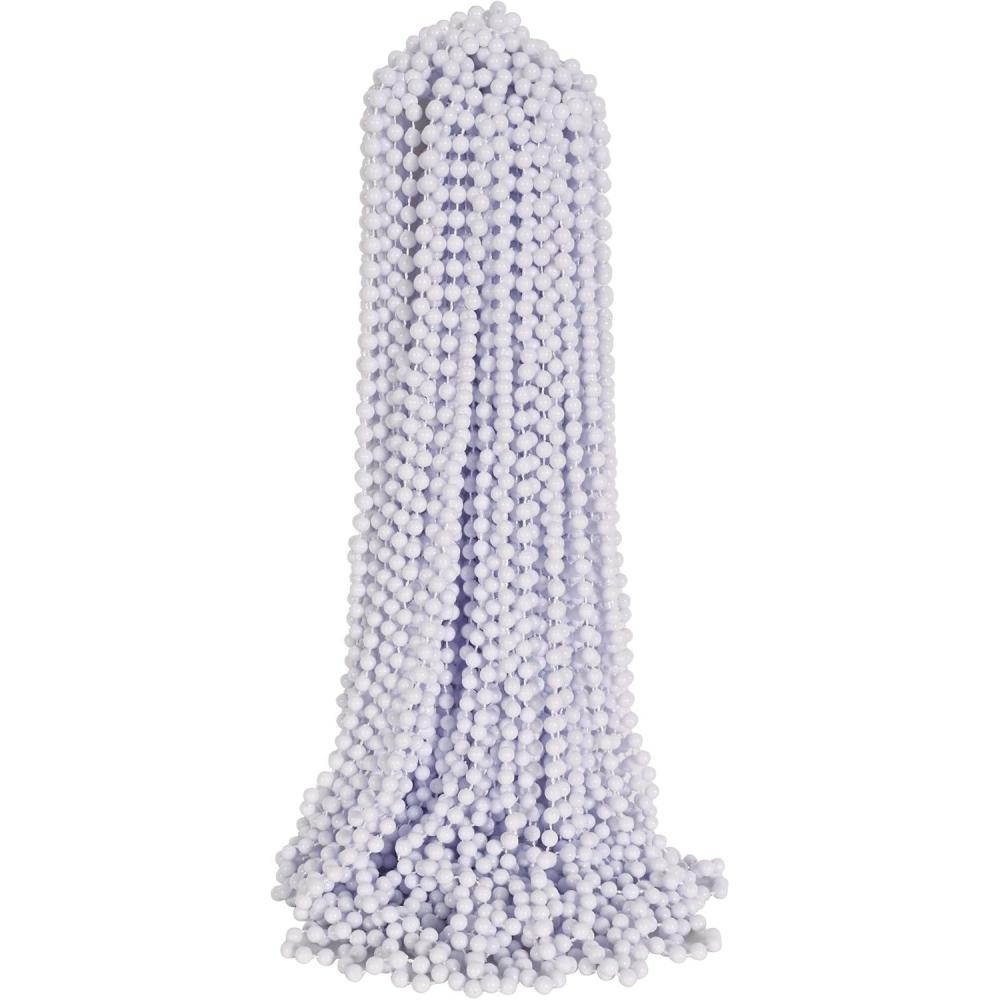 image:imageBeistle White Party Beads 50 Pack Bulk Plastic Bead Necklaces Lightweight Costume Accessories for Mardi Gras New Years Eve Themed Parties Stage Styling Photo Booth Props amp Event Dcor 33