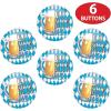 Beistle 6 Piece Pinback Bavarian Oktoberfest Buttons for German Theme Beer Festival Party Favors