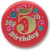 Beistle 6-Pack My 5th Birthday Satin Button, 2-Inch