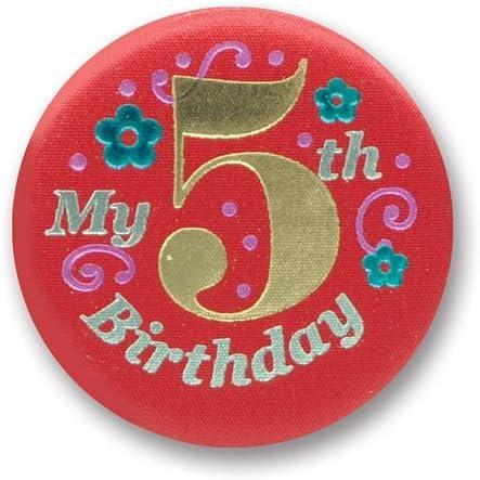 image:imageBeistle My 5th Birthday Satin Button in Red