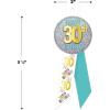 Beistle 2 Piece Happy 30th Birthday Party Favors, Wearable Rosette Button Pins