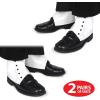Beistle White Plastic Spats with Black Metal Snap Buttons, Fancy Dress Costume, Classic Mobster & Gangster Shoe Accessory for 1920’s Themed Parties, 2 Pairs
