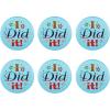 Beistle Pack of 6 I Did it Satin Buttons, Novelty Achievement Celebration Party Favor for Graduations, Promotions, Success Themed Event, 2″