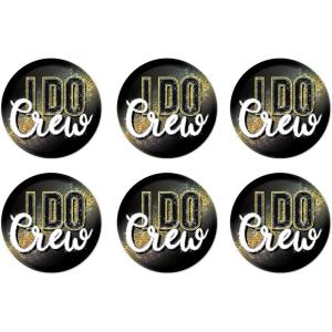 Beistle 6 Piece Prismatic I Do Crew Pinback Bachelorette Buttons For Bridal Shower Party Supplies Bridesmaid’s Gifts
