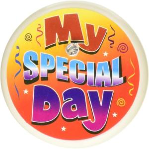 Beistle, Multicolored Special Day 21 Light-Up Plastic Blinking Button, 2″