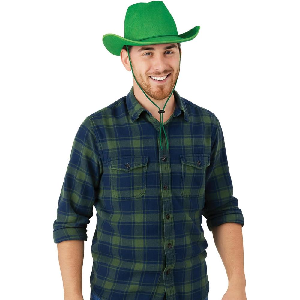 image:imageBeistle Purple Velour Cowboy Hat Western Costume Headwear with Adjustable Chin Strap Country Theme Accessory for Rodeo Parties Ranch Events Photo Booth Props and Themed DisplaysGreen