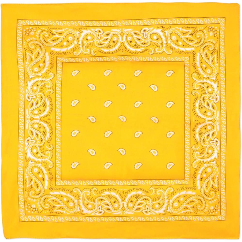 image:imageBeistle Yellow Fabric Bandanas 3 Pack Polyester Paisley Head Scarf Squares Western Cowboy Rodeo Festival Wearables Country Costume Accessories Neck Scarf Wraps amp Themed Event Dcor 22 x 22