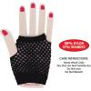 Beistle Black Short Fishnet Gloves – 2 Pairs, Fingerless Stretch Mesh Costume Accessories with Elastic Wrist Cuffs, Retro 80s Party Wear, Halloween Outfit Accents for Dance Rave Themed Events