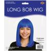 Beistle Blue Long Bob Wig – Straight Synthetic Costume Wig with Bangs, Shoulder-Length Hair Accessory for Halloween Costumes, Themed Party Wear, Stage Performances, Photo Booth Props & Event Styling