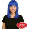 Beistle Blue Long Bob Wig – Straight Synthetic Costume Wig with Bangs, Shoulder-Length Hair Accessory for Halloween Costumes, Themed Party Wear, Stage Performances, Photo Booth Props & Event Styling